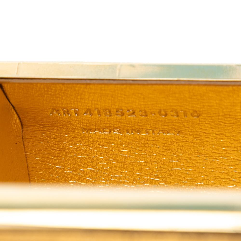 Saint Laurent B Saint Laurent Gold Gold Plated Metal Ribbed Acrylic Lambskin Fringe Monogram Opium Box Bag Italy