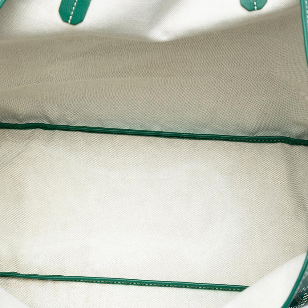 Goyard AB Goyard Green Coated Canvas Fabric Goyardine Saint Louis PM France