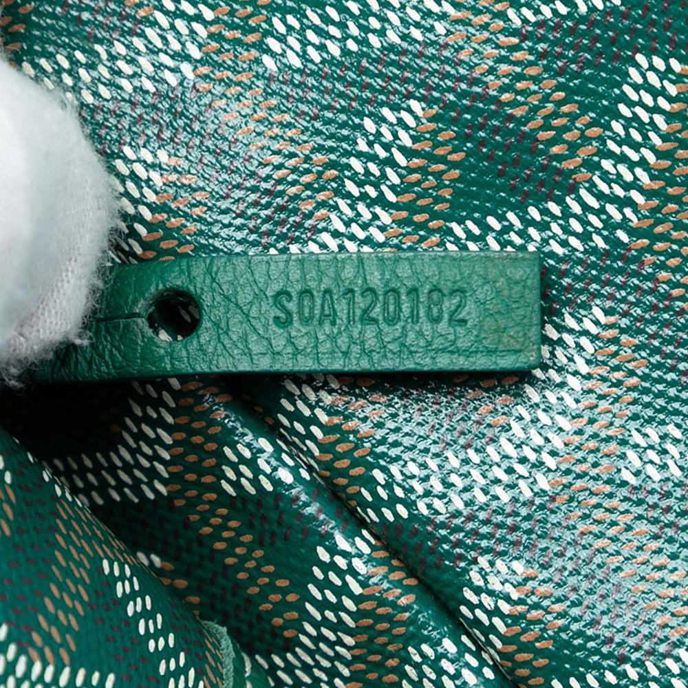 Goyard AB Goyard Green Coated Canvas Fabric Goyardine Saint Louis PM France