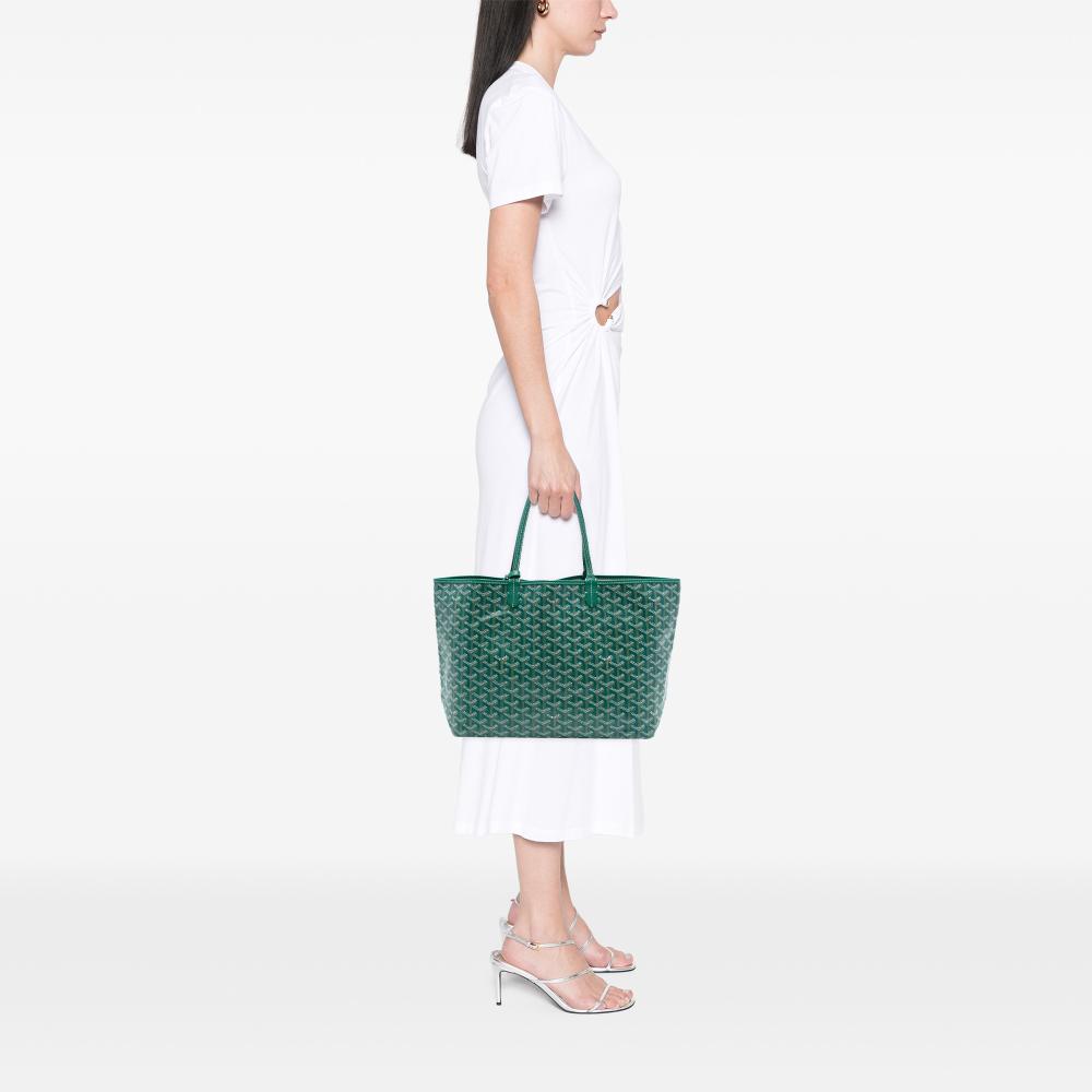 Goyard AB Goyard Green Coated Canvas Fabric Goyardine Saint Louis PM France