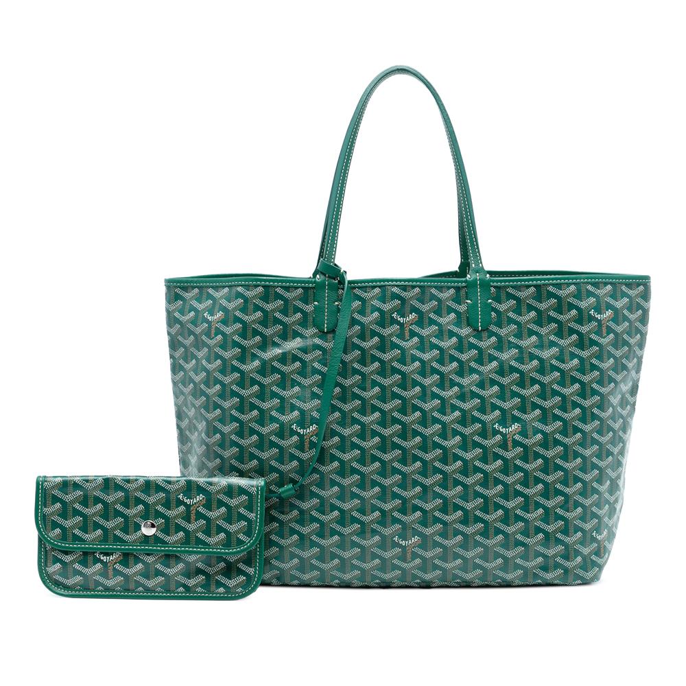 Goyard AB Goyard Green Coated Canvas Fabric Goyardine Saint Louis PM France