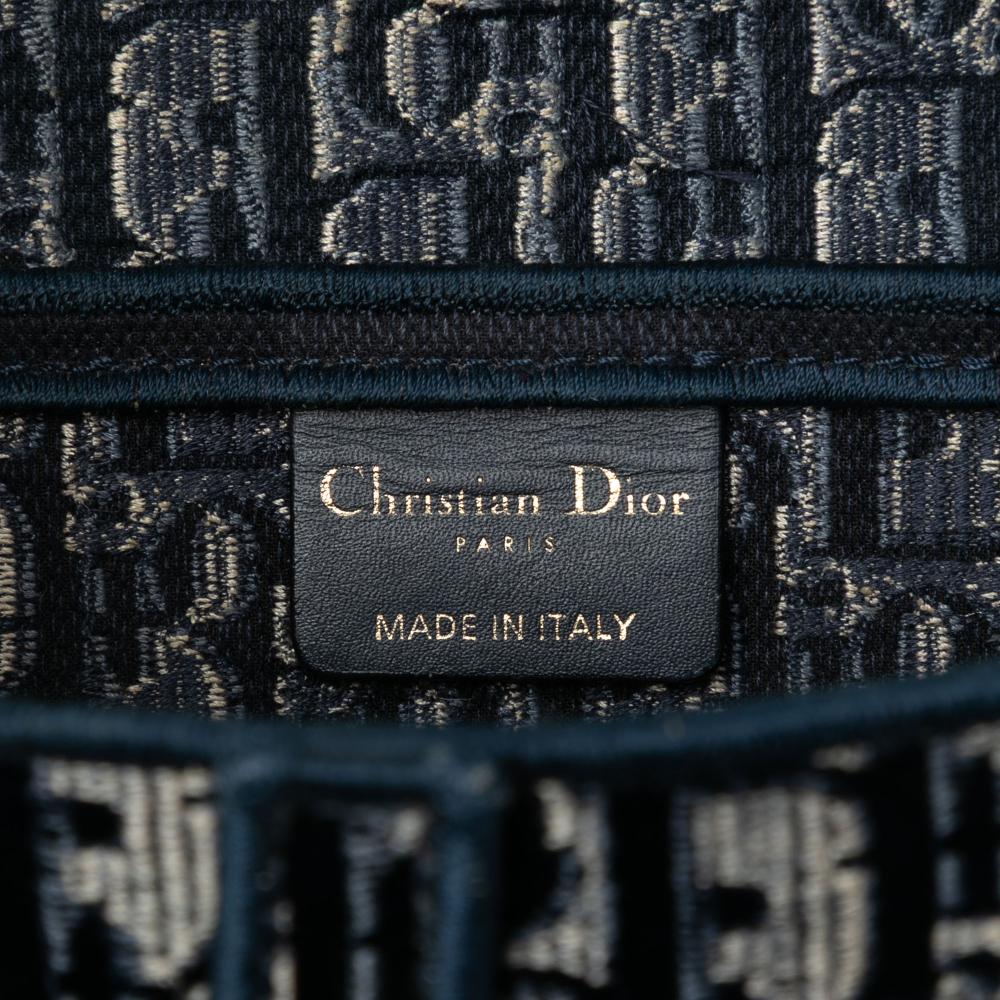Christian Dior B Dior Blue Navy Velvet Fabric Oblique Embroidered Saddle Bag Italy