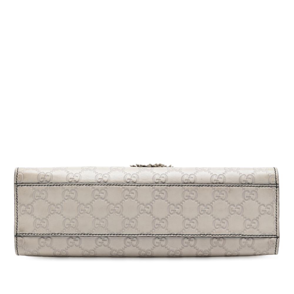 Gucci B Gucci White Off White Calf Leather Medium Guccissima Emily Shoulder Bag Italy