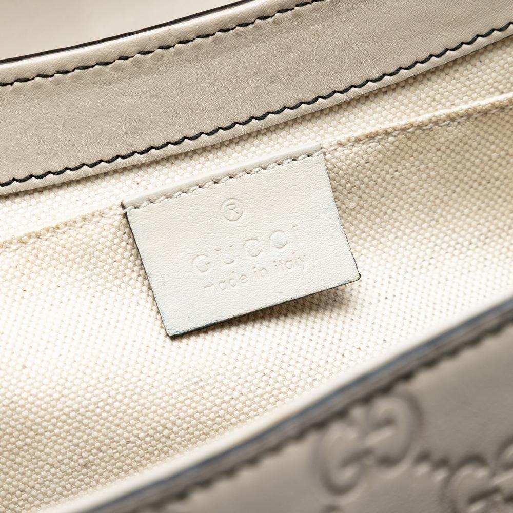 Gucci B Gucci White Off White Calf Leather Medium Guccissima Emily Shoulder Bag Italy