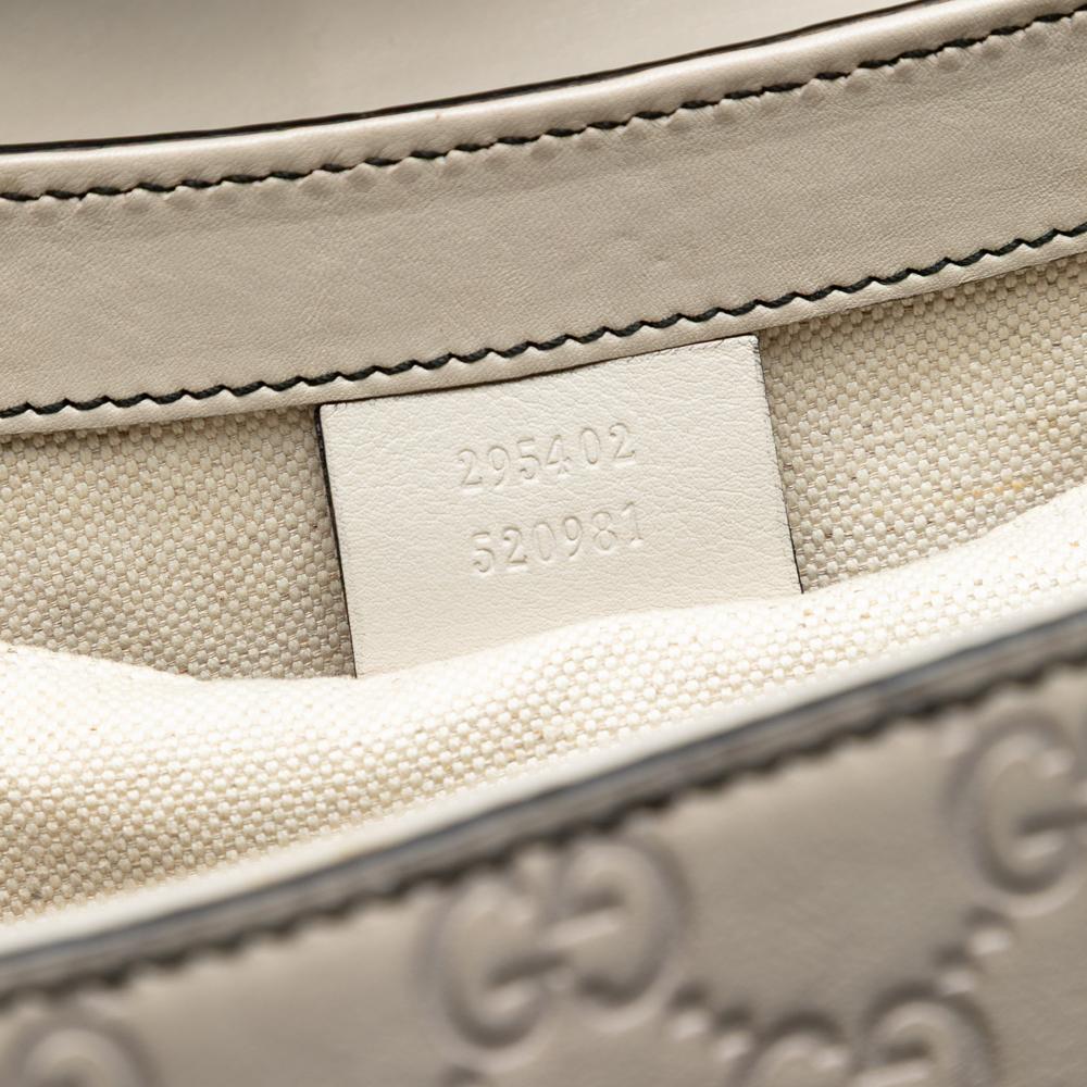 Gucci B Gucci White Off White Calf Leather Medium Guccissima Emily Shoulder Bag Italy