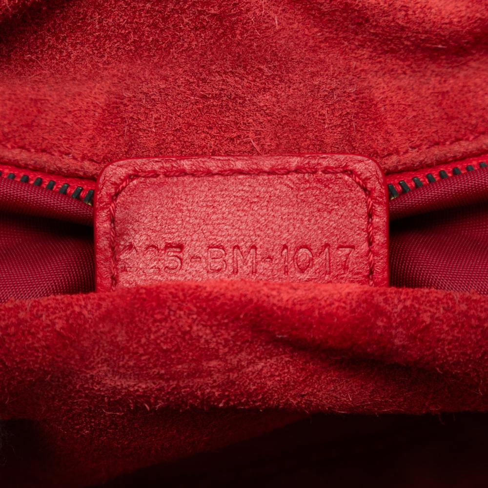 Christian Dior B Dior Red Lambskin Leather Leather Large Woven Lambskin Lady Dior Soft Shopping Tote Italy