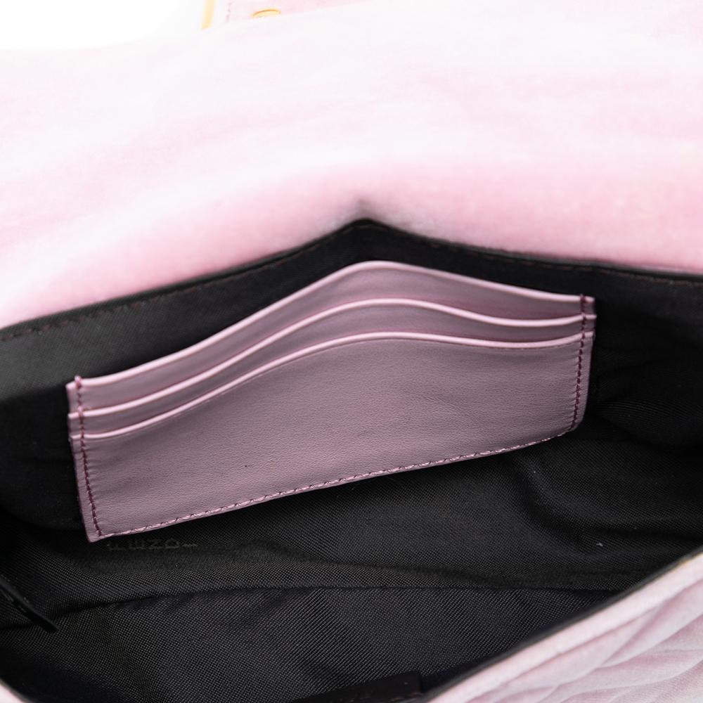 Fendi B Fendi Pink Light Pink Velvet Fabric Mini Zucca Embossed Baguette Satchel Italy