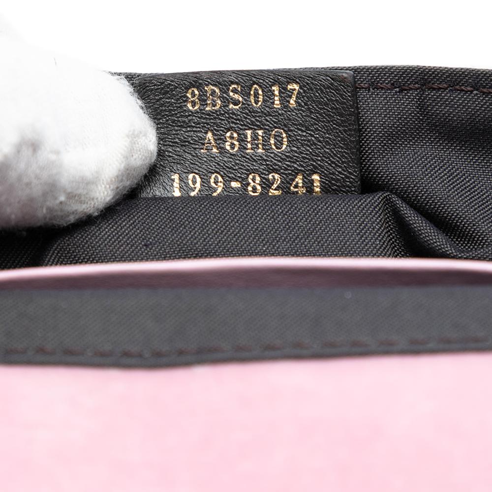 Fendi B Fendi Pink Light Pink Velvet Fabric Mini Zucca Embossed Baguette Satchel Italy