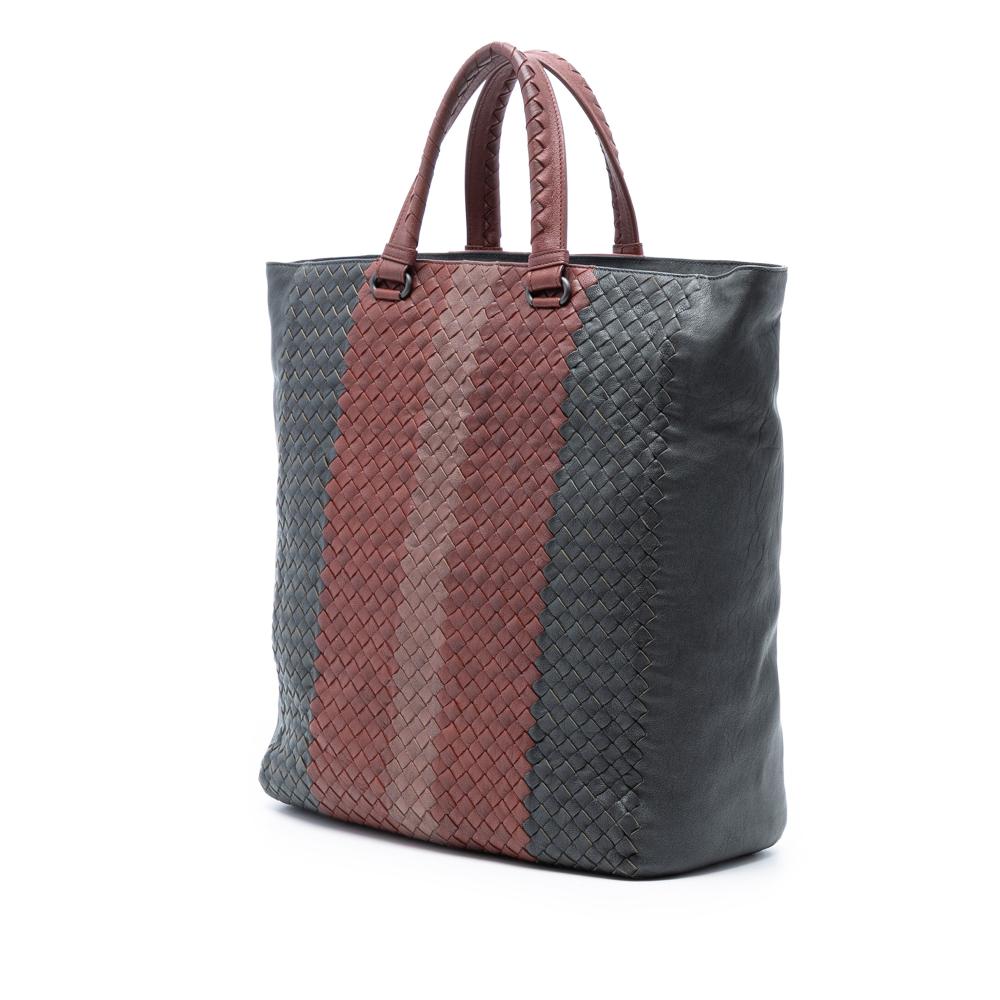 Bottega Veneta Gray Tricolor Nappa Intrecciato Convertible Tote Italy
