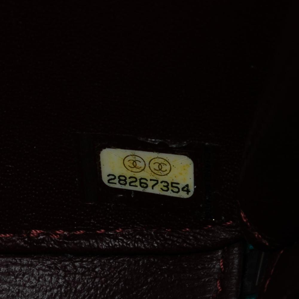 Chanel Blue Quilted Metallic Caviar Rainbow Hardware Oval Camera Bag Italy