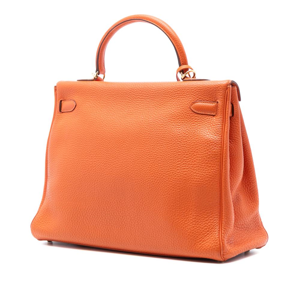 Hermès AB Hermès Orange Calf Leather Togo Kelly II Retourne 35 France