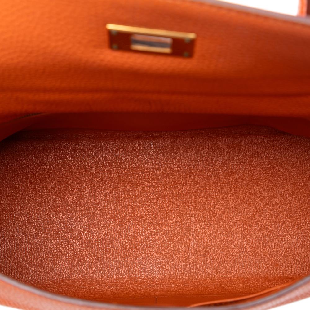 Hermès AB Hermès Orange Calf Leather Togo Kelly II Retourne 35 France