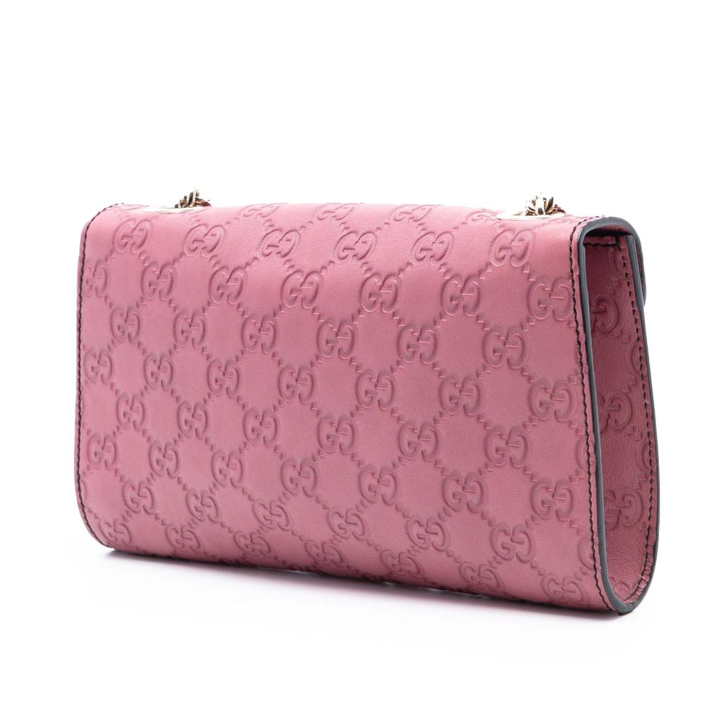 Gucci AB Gucci Pink Calf Leather Small Guccissima Emily Crossbody Italy