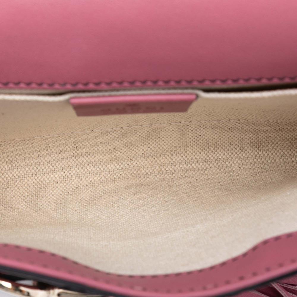 Gucci AB Gucci Pink Calf Leather Small Guccissima Emily Crossbody Italy