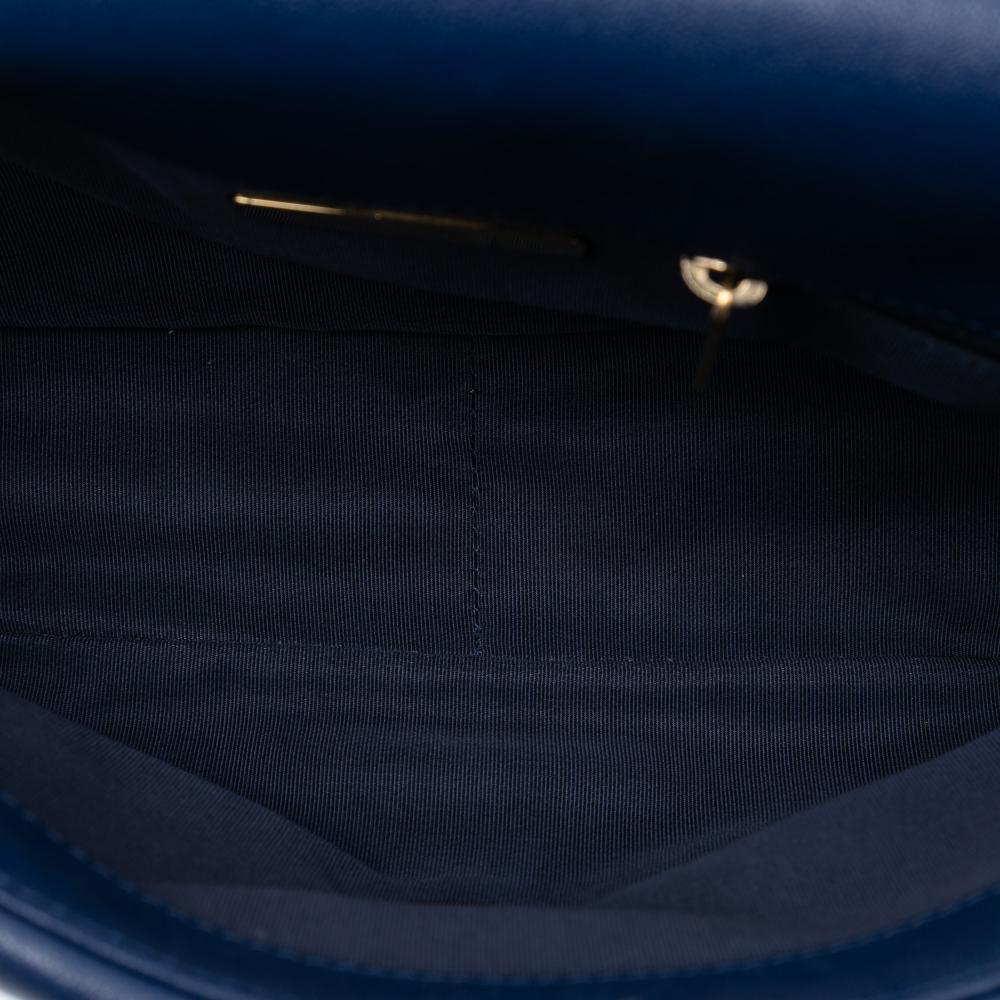 Chanel AB Chanel Blue Dark Blue Lambskin Leather Leather Medium Lambskin 19 Flap France