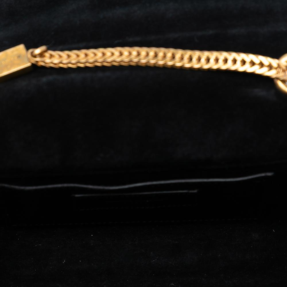 Saint Laurent AB Saint Laurent Black Calf Leather Small Monogram Kate Tassel Crossbody Italy