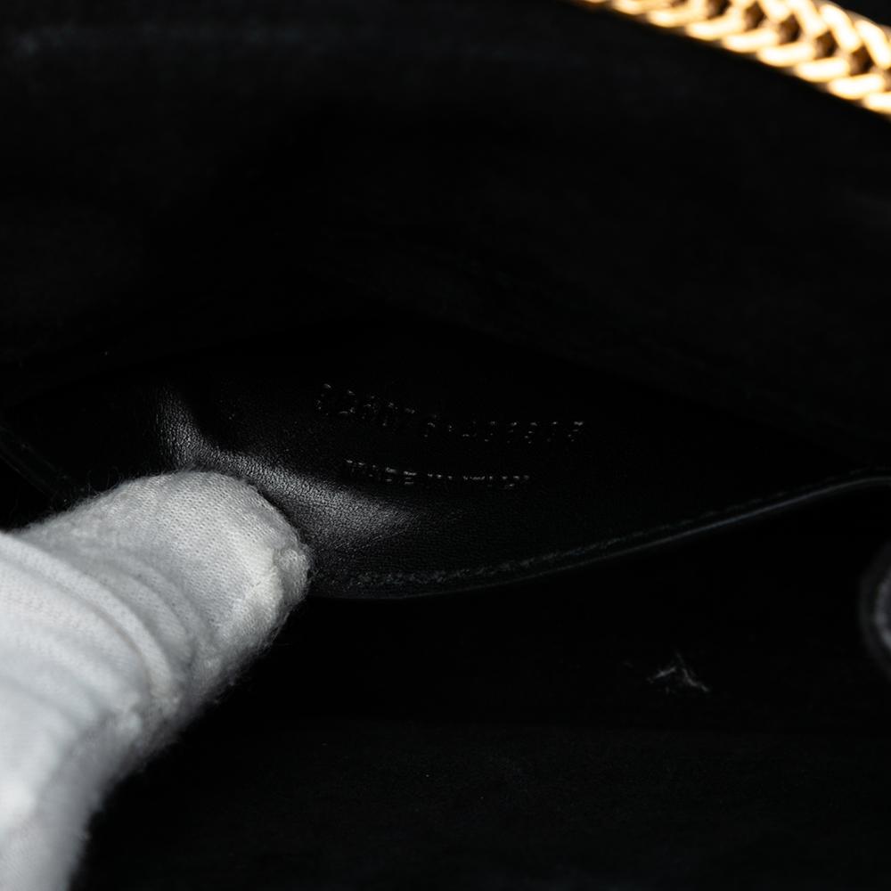 Saint Laurent AB Saint Laurent Black Calf Leather Small Monogram Kate Tassel Crossbody Italy