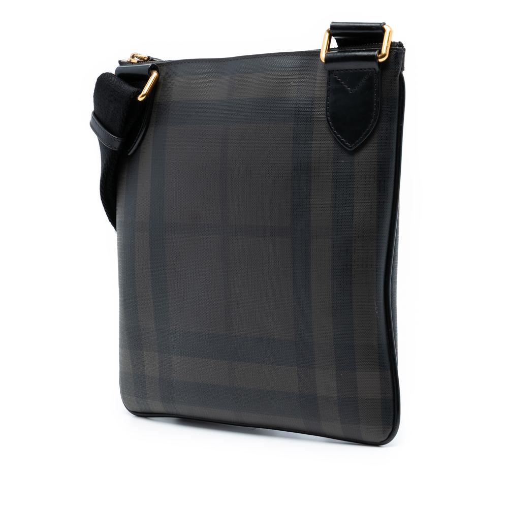 Burberry AB Burberry Brown Dark Brown Coated Canvas Fabric Smoke Check Beckley Crossbody China