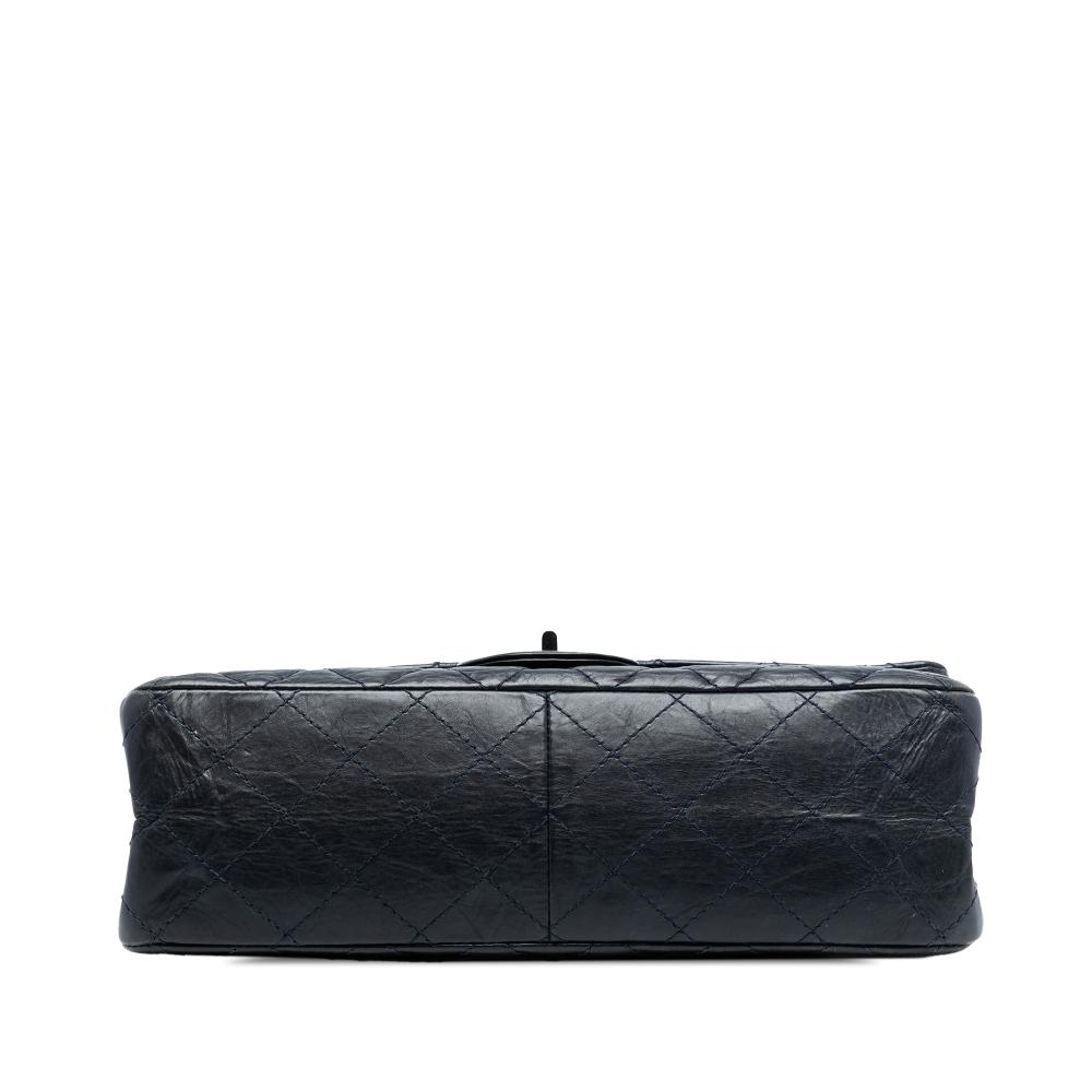 Chanel B Chanel Blue Navy Calf Leather Aged skin Reissue 2.55 Double Flap 227 Italy