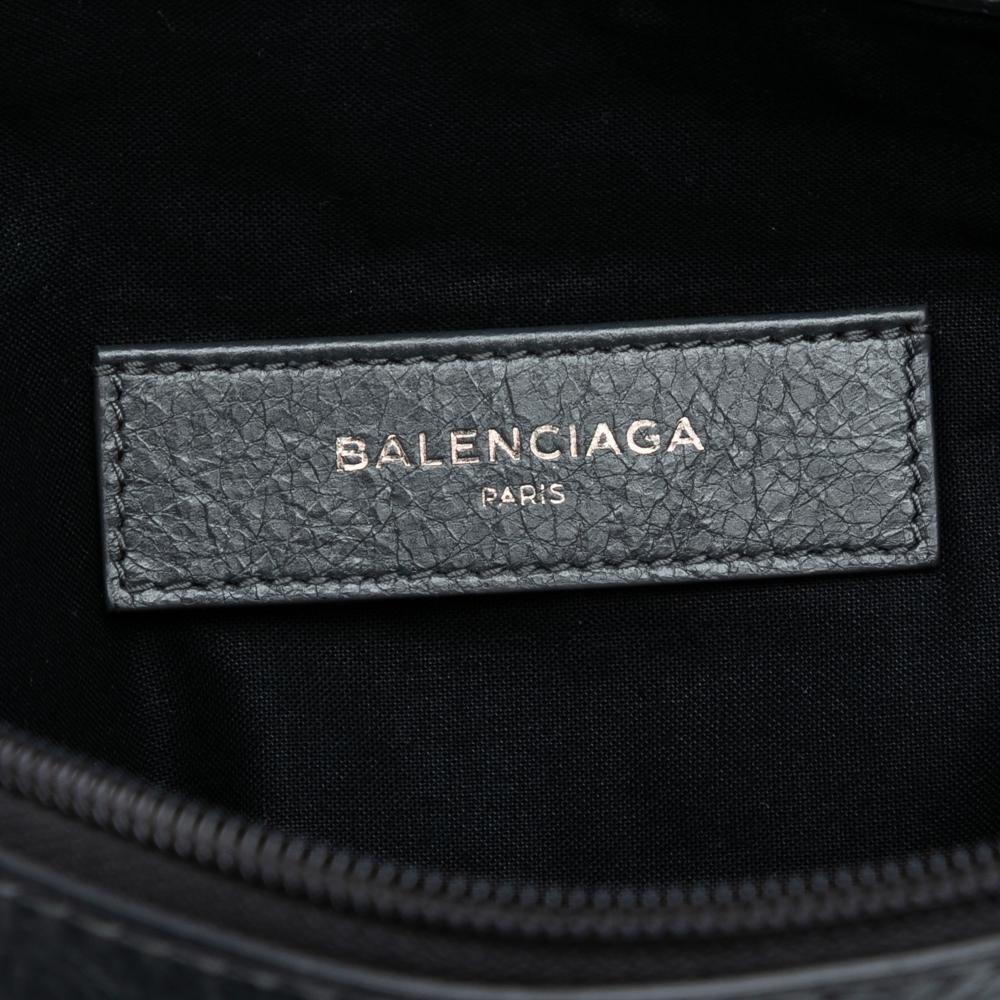 Balenciaga B Balenciaga Black Lambskin Leather Leather Lambskin Motocross Classic Clip Clutch Italy