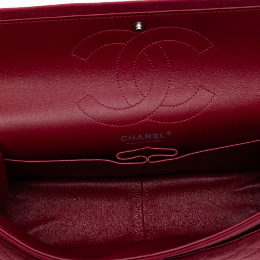 Chanel AB Chanel Red Dark Red Cotton Fabric Reissue 2.55 Quilted Jersey Double Flap 226 France