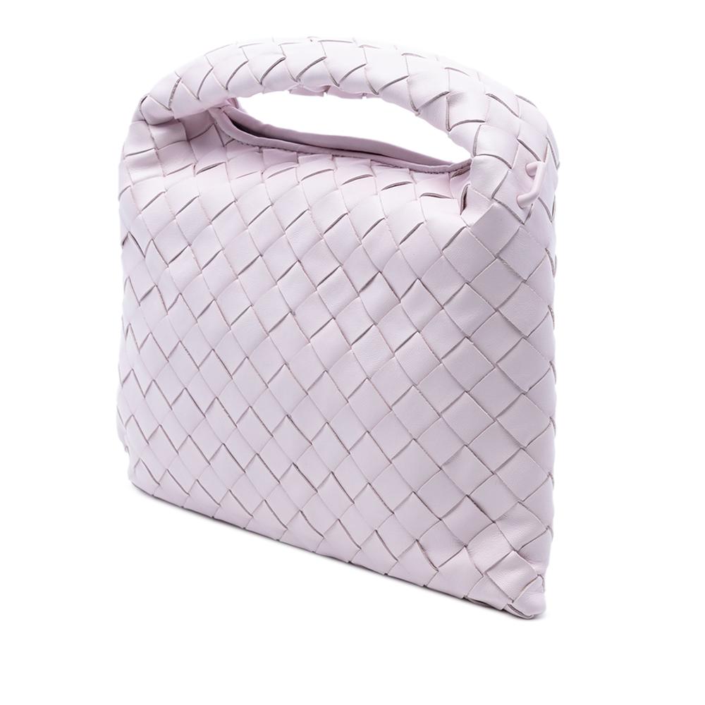 Bottega Veneta AB Bottega Veneta Pink Light Pink Calf Leather Mini skin Intrecciato Hop Satchel Italy