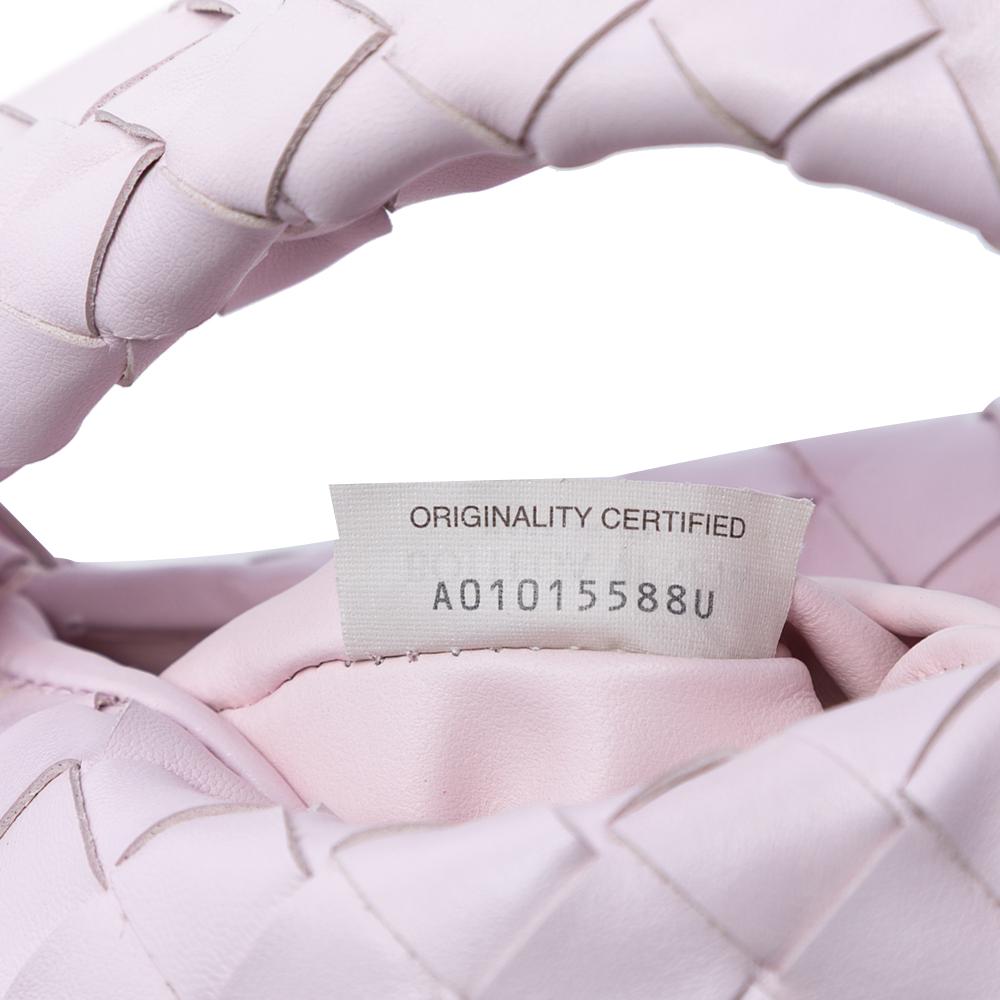 Bottega Veneta AB Bottega Veneta Pink Light Pink Calf Leather Mini skin Intrecciato Hop Satchel Italy