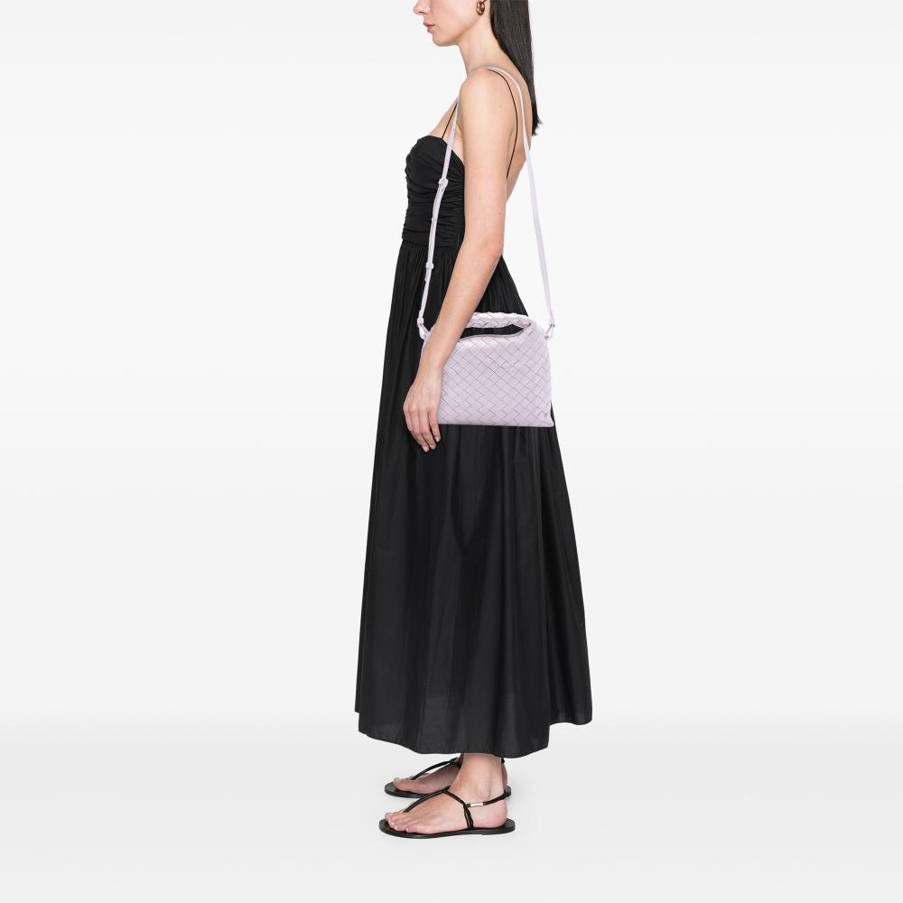 Bottega Veneta AB Bottega Veneta Pink Light Pink Calf Leather Mini skin Intrecciato Hop Satchel Italy