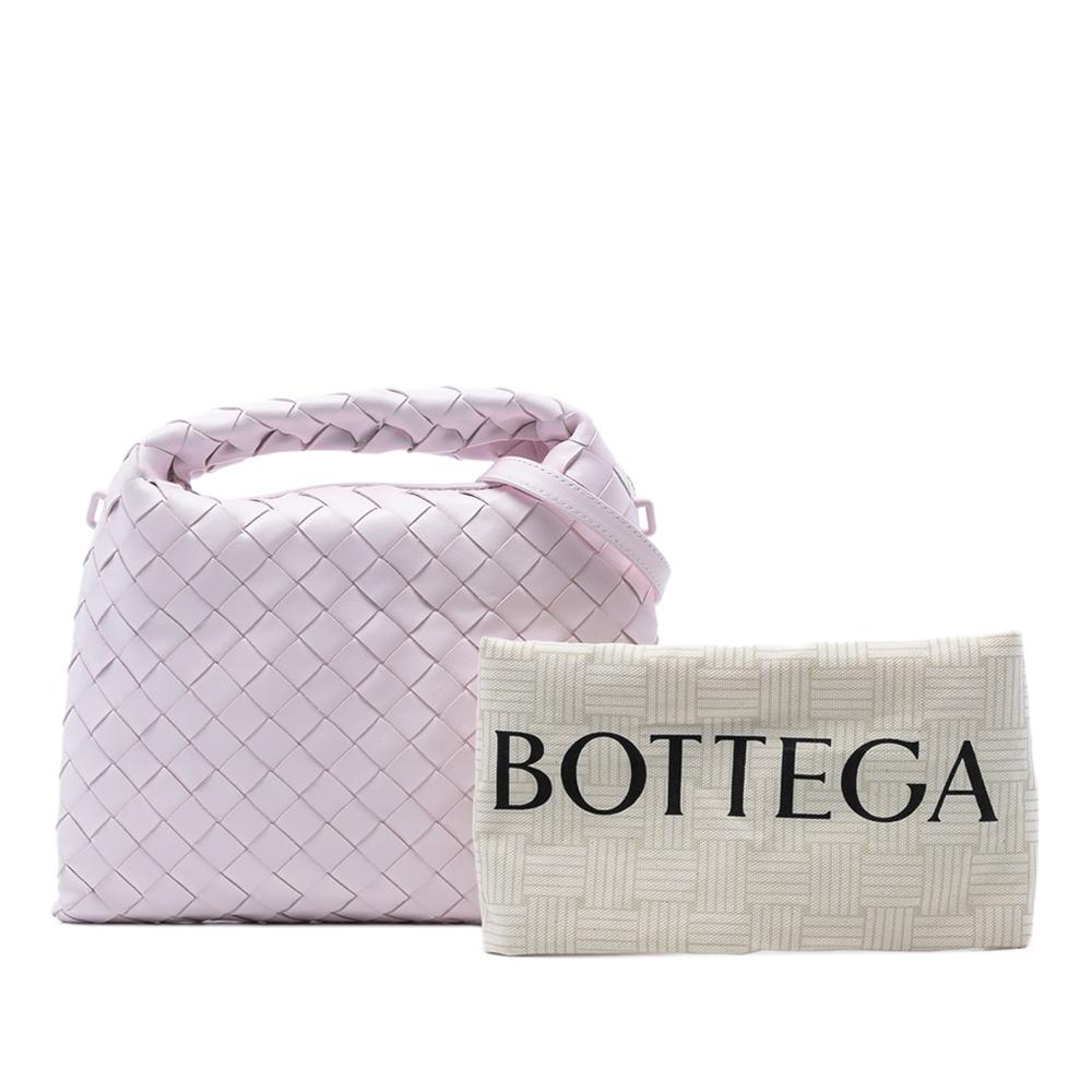 Bottega Veneta AB Bottega Veneta Pink Light Pink Calf Leather Mini skin Intrecciato Hop Satchel Italy