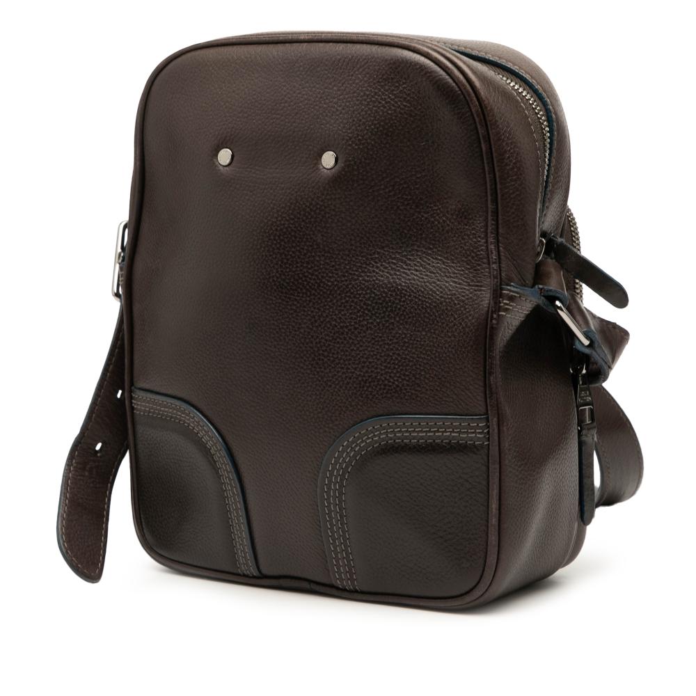 Louis Vuitton B Louis Vuitton Brown Dark Brown Calf Leather Bequia Trotter MM Italy