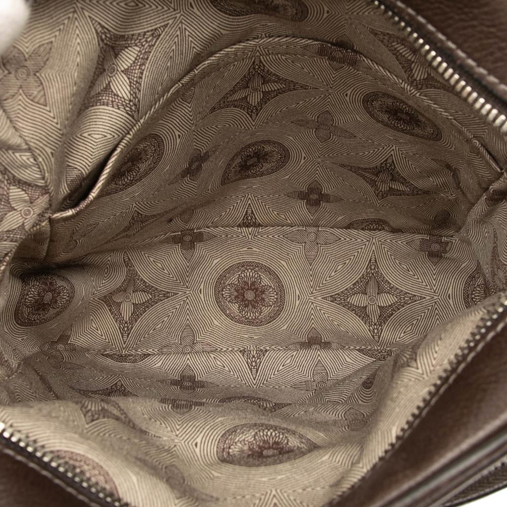 Louis Vuitton B Louis Vuitton Brown Dark Brown Calf Leather Bequia Trotter MM Italy