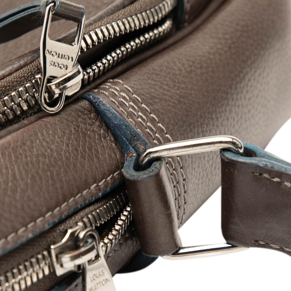 Louis Vuitton B Louis Vuitton Brown Dark Brown Calf Leather Bequia Trotter MM Italy