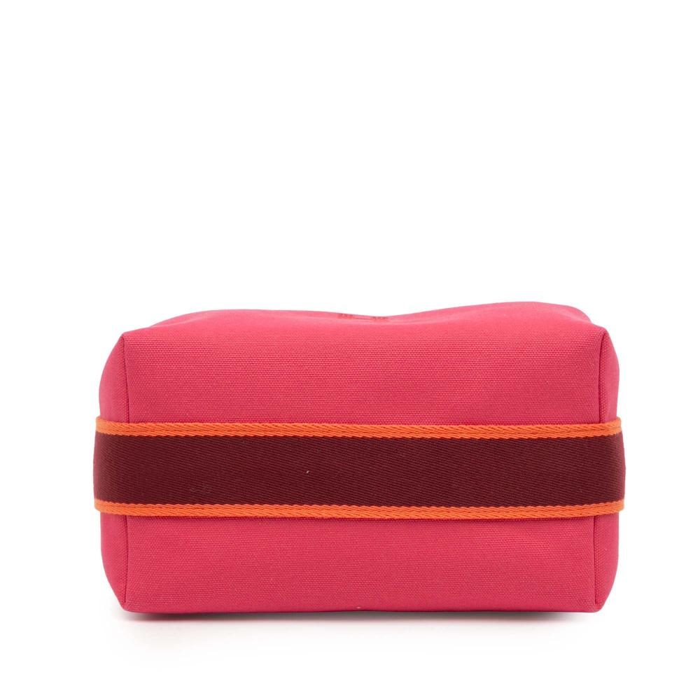 Hermès AB Hermès Pink Hot Pink with Red Dark Red Canvas Fabric Small Toile Bride A Brac Case France