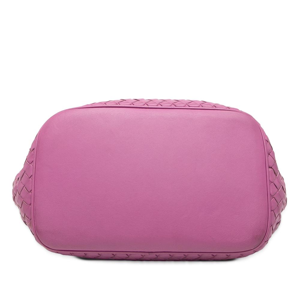 Bottega Veneta B Bottega Veneta Pink Nappa Leather Leather Nappa Intrecciato Bucket Bag Italy