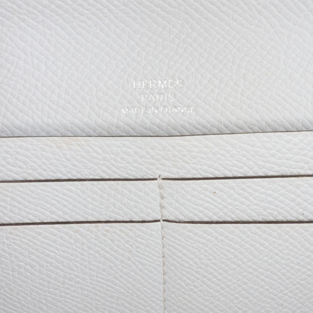 Hermès AB Hermès Gray Light Gray Calf Leather Epsom Maillon To Go Wallet France