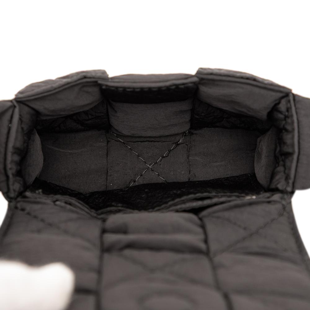 Bottega Veneta AB Bottega Veneta Black Nylon Fabric Candy Intrecciato Padded Tech Cassette Crossbody Italy