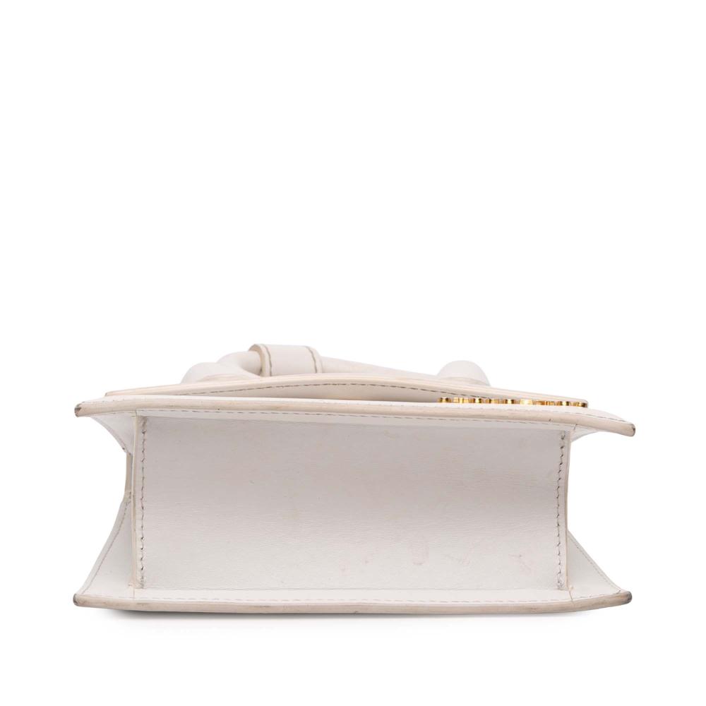 Jacquemus B Jacquemus White Ivory Calf Leather Le Chiquito Noeud Italy