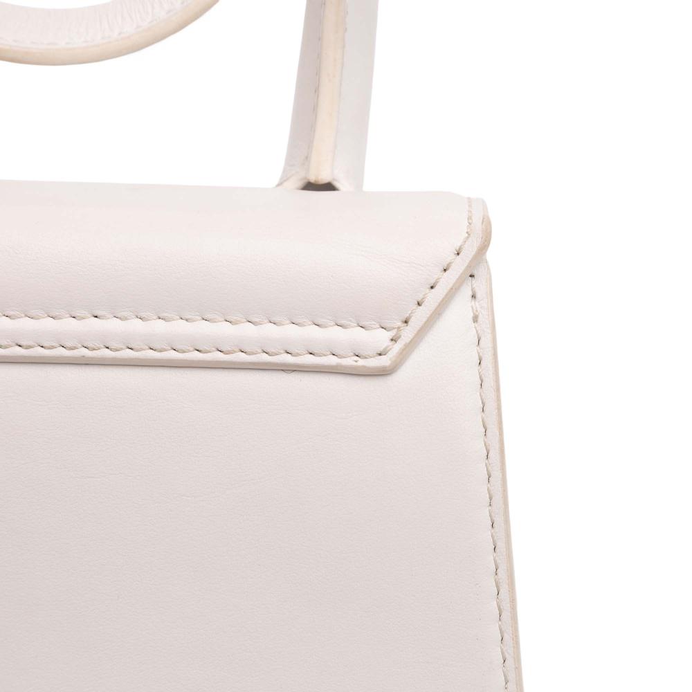 Jacquemus B Jacquemus White Ivory Calf Leather Le Chiquito Noeud Italy