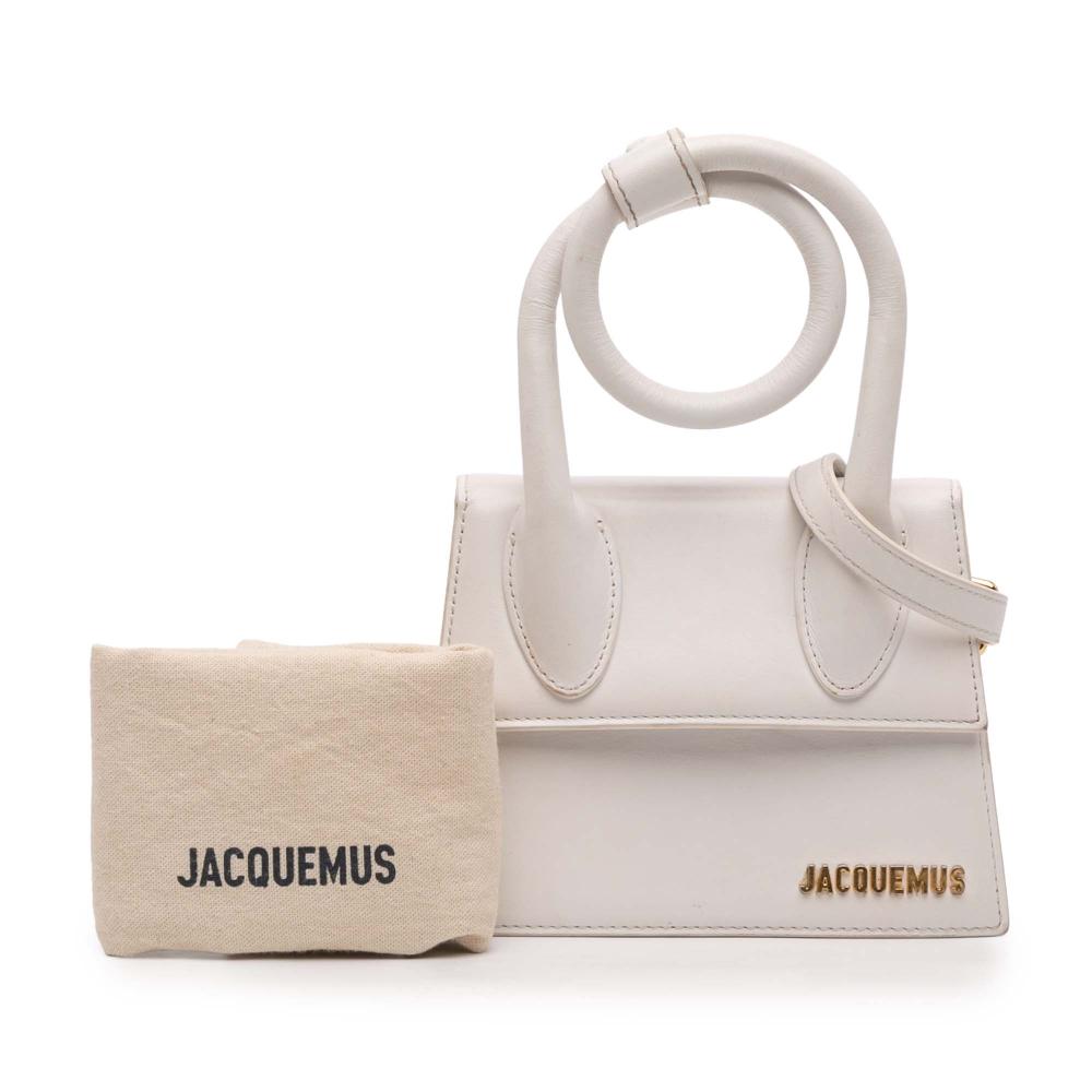 Jacquemus B Jacquemus White Ivory Calf Leather Le Chiquito Noeud Italy