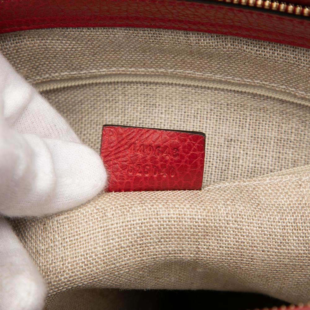 Gucci B Gucci Red Calf Leather Bamboo Tassel Satchel Italy