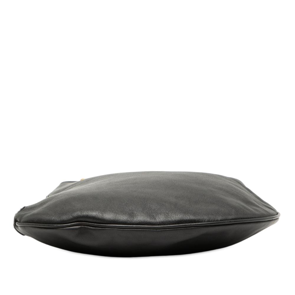 Fendi B Fendi Black Calf Leather Oyster Shoulder Bag Italy