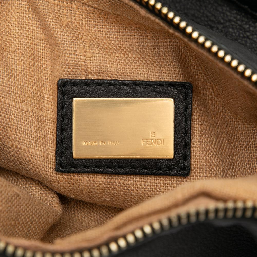 Fendi B Fendi Black Calf Leather Oyster Shoulder Bag Italy