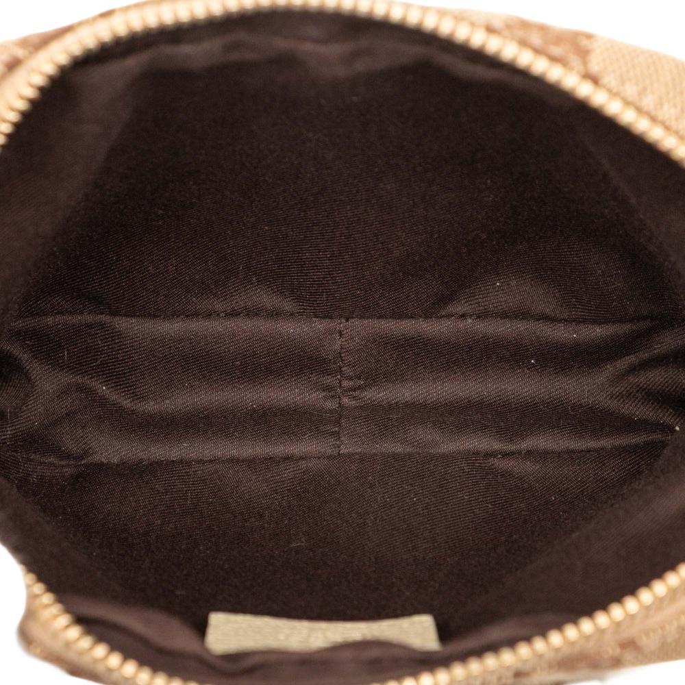 Gucci B Gucci Brown Beige with White Canvas Fabric GG Crossbody Italy