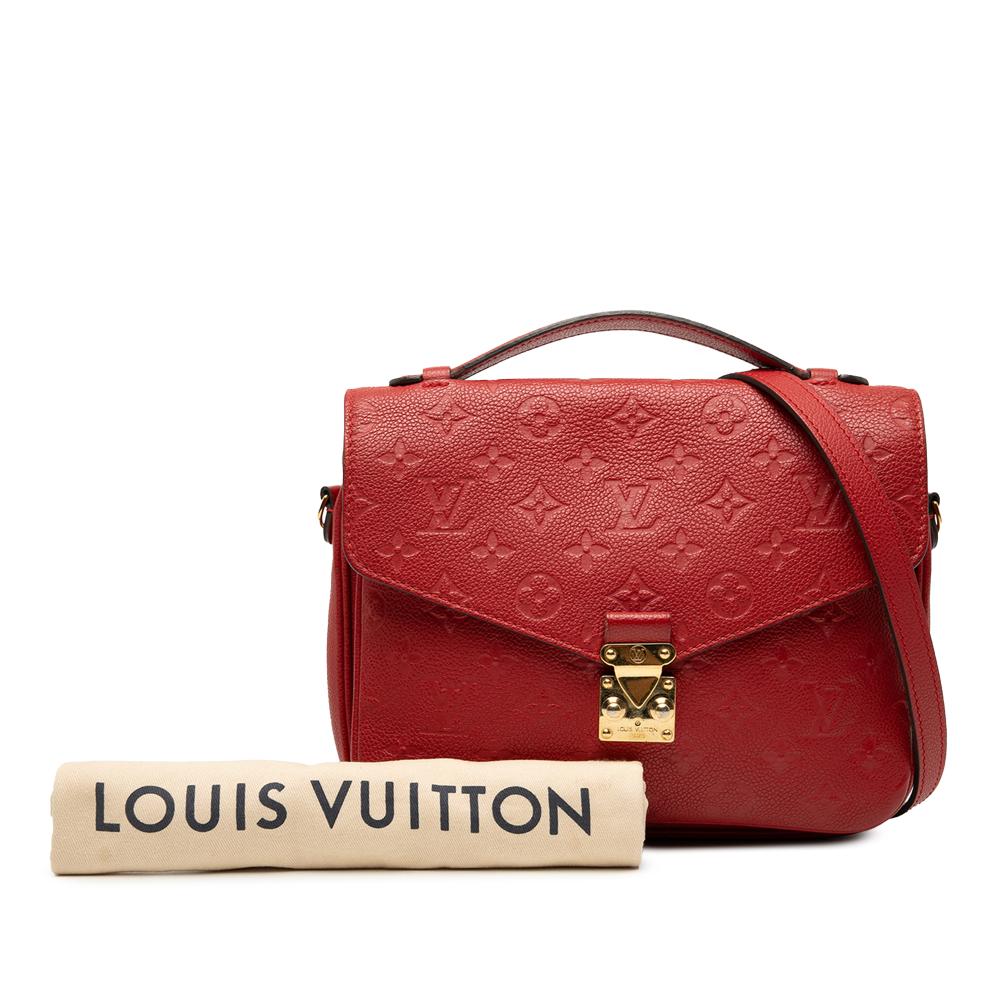 Louis Vuitton B Louis Vuitton Red Monogram Empreinte Leather Pochette Metis France