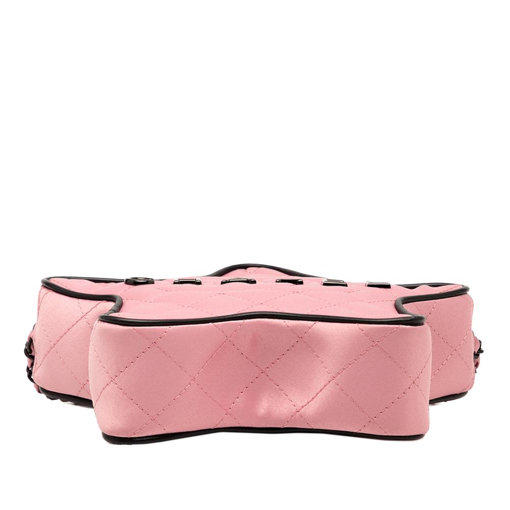 Chanel B Chanel Pink Satin Fabric Quilted Walk Of Fame Star Crossbody France