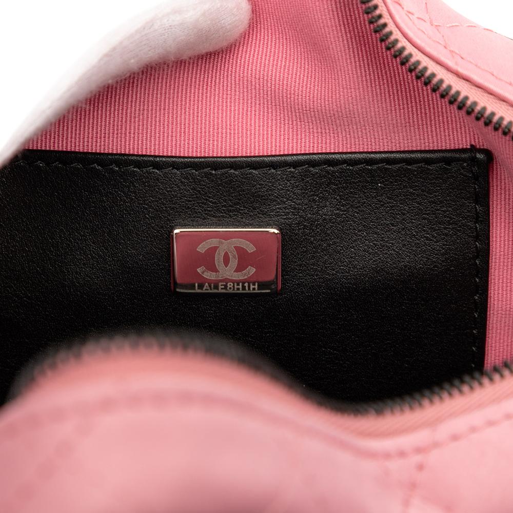 Chanel B Chanel Pink Satin Fabric Quilted Walk Of Fame Star Crossbody France