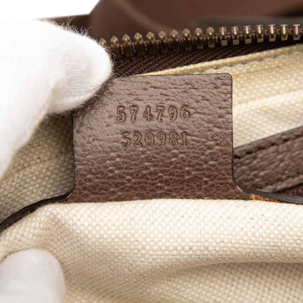 Gucci AB Gucci Brown Beige Coated Canvas Fabric Small GG Supreme Ophidia Belt Bag Italy