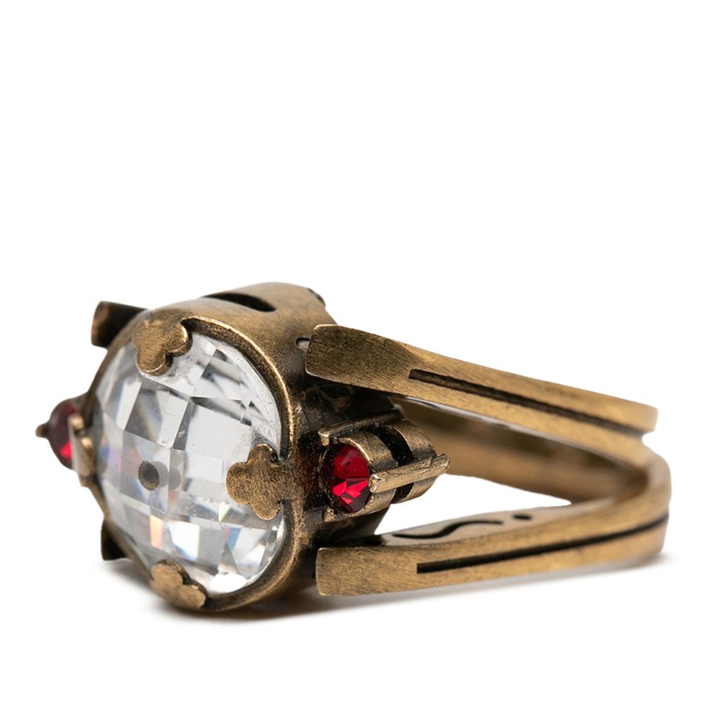 Christian Dior B Dior Gold Gold Plated Metal Crystal Bee Ring France