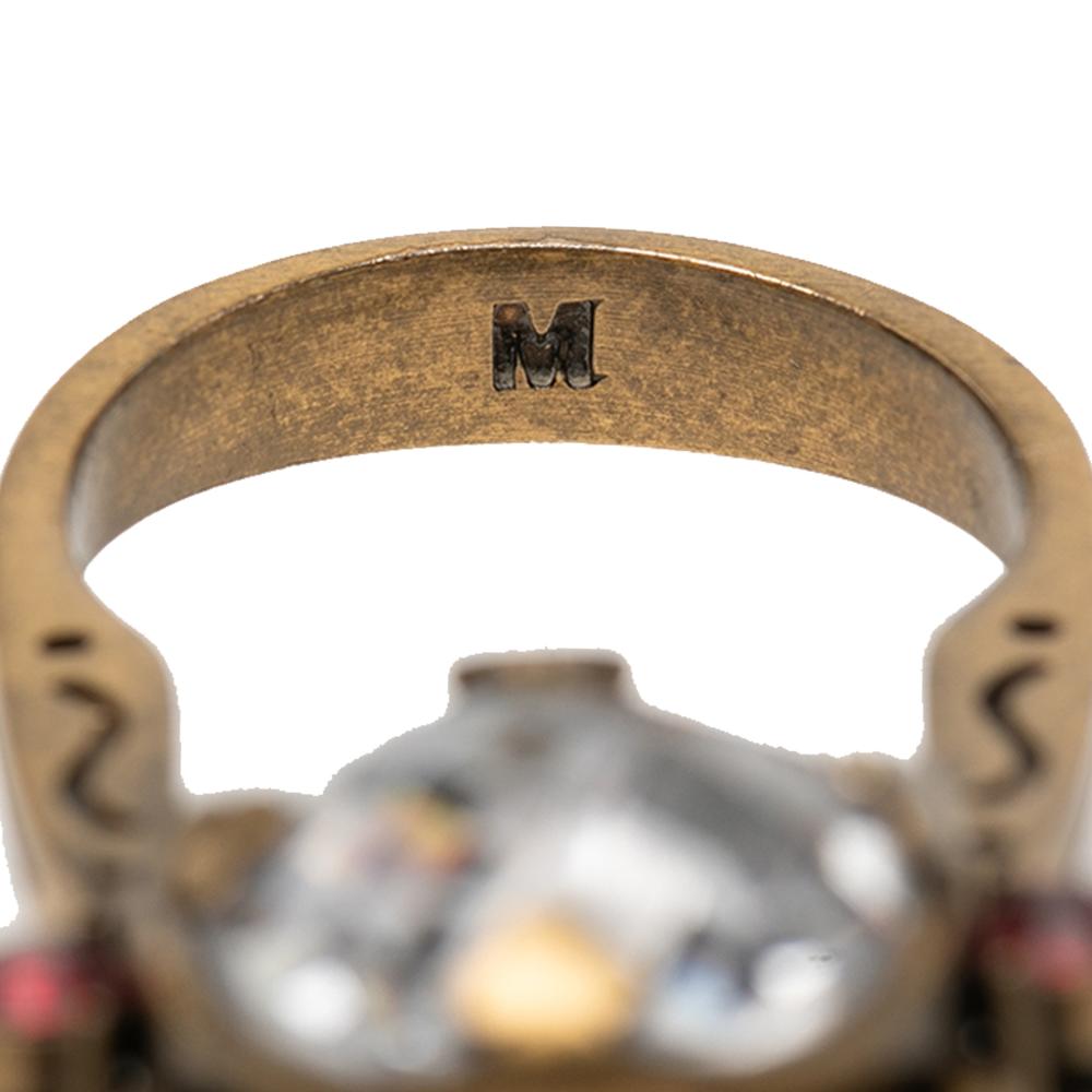 Christian Dior B Dior Gold Gold Plated Metal Crystal Bee Ring France