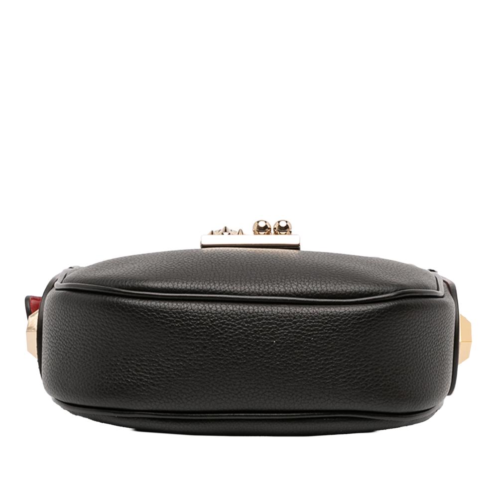 Christian Louboutin AB Christian Louboutin Black Calf Leather Mini Carasky Crossbody Italy